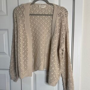 Jessica Simpson Cream Open Weave Cardigan